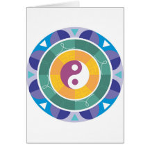 Colourful Mandala Ying Yang Designs Gifts Greeting Cards