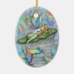 Colourful Mermaid and Carp Fish Fantasy Art Christmas Tree Ornament
