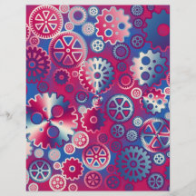 Colourful metallic gears flyers