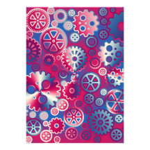 Colourful metallic gears invite