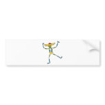 Colourful Mexican Dancing Skeleton Bumper Stickers