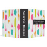 Colourful modern cutlery recipes binder / organize