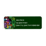 Colourful Mushrooms Return Address Label
