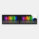 Colourful Music Equalizer w/Reflection, Cool Techn Bumper Sticker