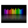Colourful Music Equalizer w/Reflection, Cool Techn Greeting Cards