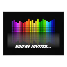 Colourful Music Equalizer w/Reflection, Cool Techn Invite