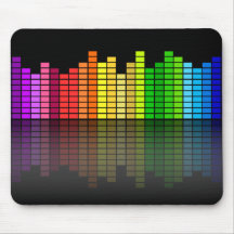 Colourful Music Equalizer w/Reflection, Cool Techn Mousepad