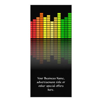 Colourful Music Equalizer w/Reflection, Cool Techn Rack Card Design by cutencomfy