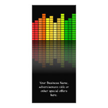 Colourful Music Equalizer w/Reflection, Cool Techn Rack Card Design