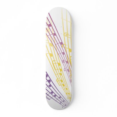 colourful music notes custom skate board by vector_posters