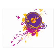 Colourful Music Postcard