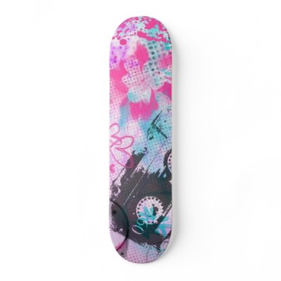 colourful music skateboard deck by melyandlolly