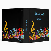 Colourful Musical Notes Binder