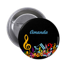 Colourful Musical Notes Button