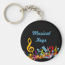 Colourful Musical Notes Keychain