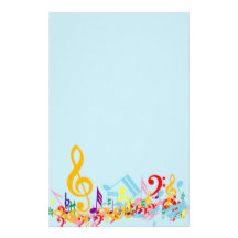 Colourful Musical Notes Stationery