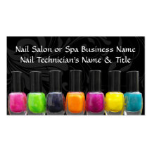 Colourful Nail Polish Bottles, Nail Salon Business Card Templates
