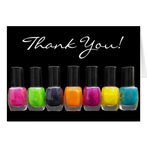 Colourful Nail Polish Bottles, Nail Salon Greeting Cards