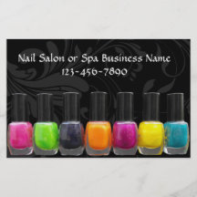 Colourful Nail Polish Bottles, Nail Salon Custom Flyer