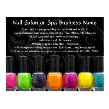 Colourful Nail Polish Bottles, Nail Salon Post Cards
