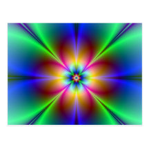 Colourful Neon Daisy Post Card
