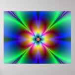 Colourful Neon Daisy Posters