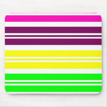 Colourful Neon Rainbow Stripes Vibrant Bold Patter Mousepads