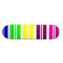 Colourful Neon Rainbow Stripes Vibrant Bold Patter Skateboards