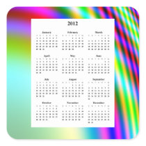Colourful "Neon" type Design 2012 Calendar Stickers