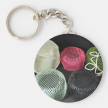 Colourful net hats key chain