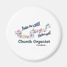 Colourful Notes Organist Fridge Magnets