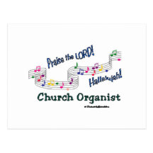 Colourful Notes Organist Postcard