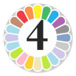 colourful number 4 sticker