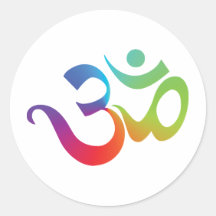 Colourful Om Round Stickers