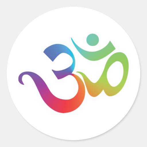 Colourful Om Round Stickers