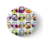 Colourful Owl Pattern Pins