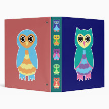 Colourful Owls 3 Ring Binders