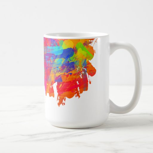 Colourful painted mug