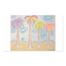 Colourful Palms-rectangle sticker