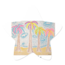 Colourful Palms-star sticker
