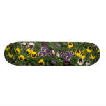 Colourful pansy flowers skate decks