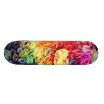 Colourful Paper Flowers Photo Skate Deck