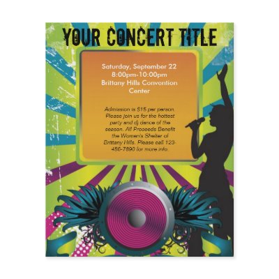 Colourful Party Flyer, Singer with Winged Speaker by CustomInvites