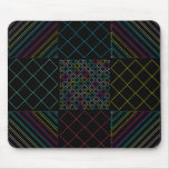 Colourful patterns on Black Mousepads