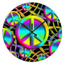 Colourful Peace - clock face  numbers