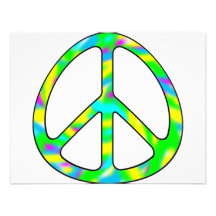 colourful peace sign custom invitations