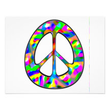 colourful peace sign personalized announcements
