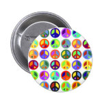 Colourful Peace Signs Button