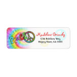 Colourful PEACE Tie Dye Address Label- Small