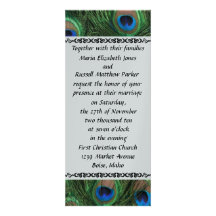 Colourful Peacock Feather Wedding Invitations
